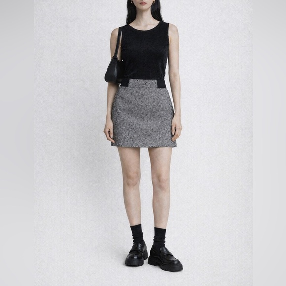 NAF NAF Dresses & Skirts - NAF NAF - Vintage Mini Skirt | Herringbone Textured Skirt